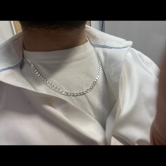 925 sterling silver chain 5mm 20” mens womens unisex - Picture 6 of 8